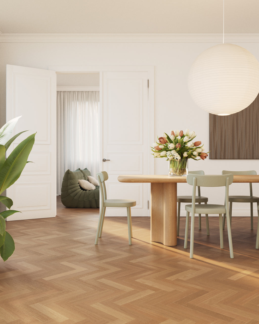 Belgotex Bjelin Parquet Herringbone 'Natural' - 0.452m2 per pack