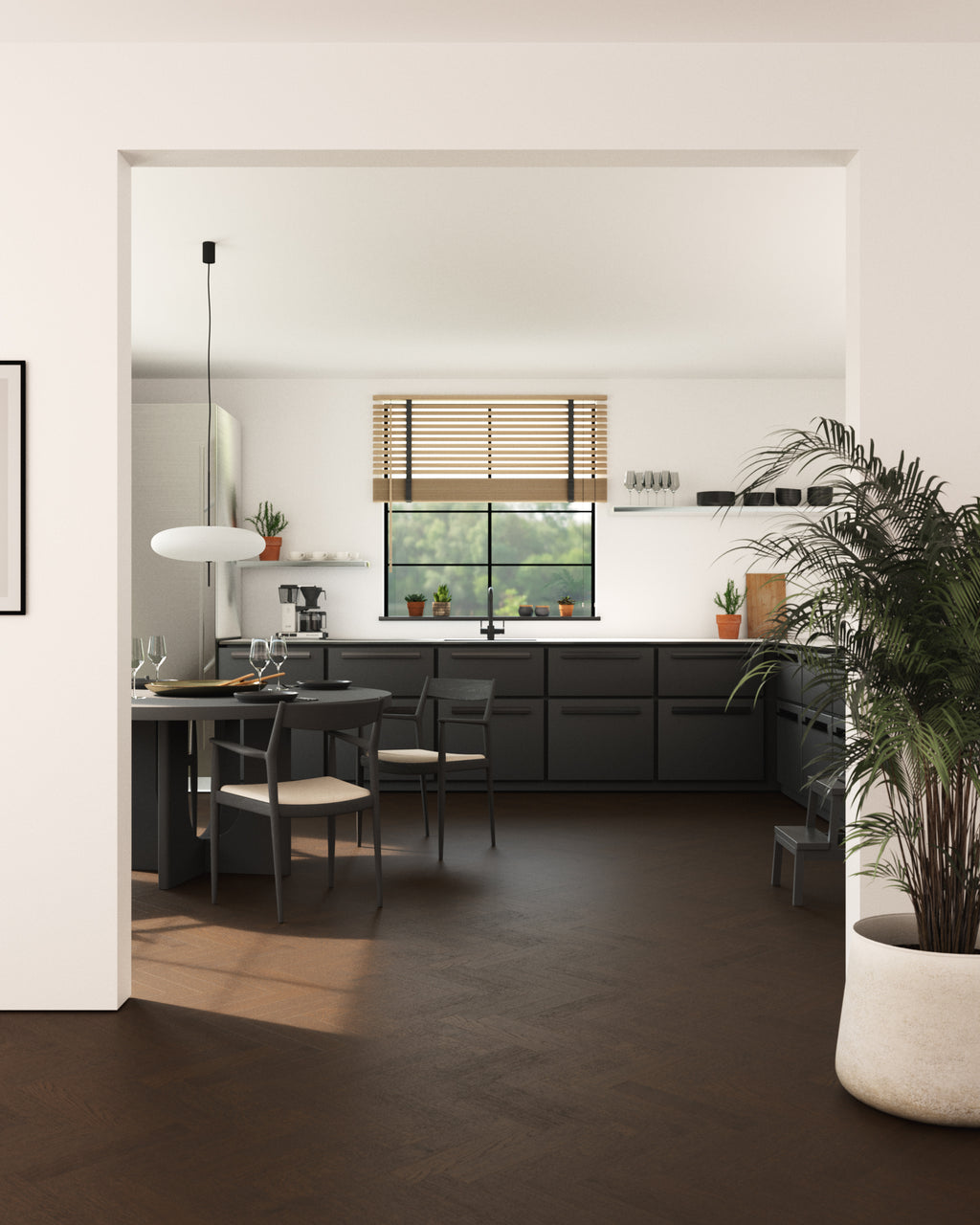 Belgotex Bjelin Parquet Herringbone 'Shadow Brown' - 0.452m2 per pack