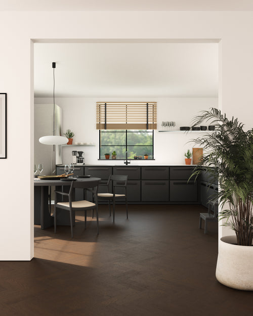 Belgotex Bjelin Parquet Herringbone 'Shadow Brown' - 0.452m2 per pack